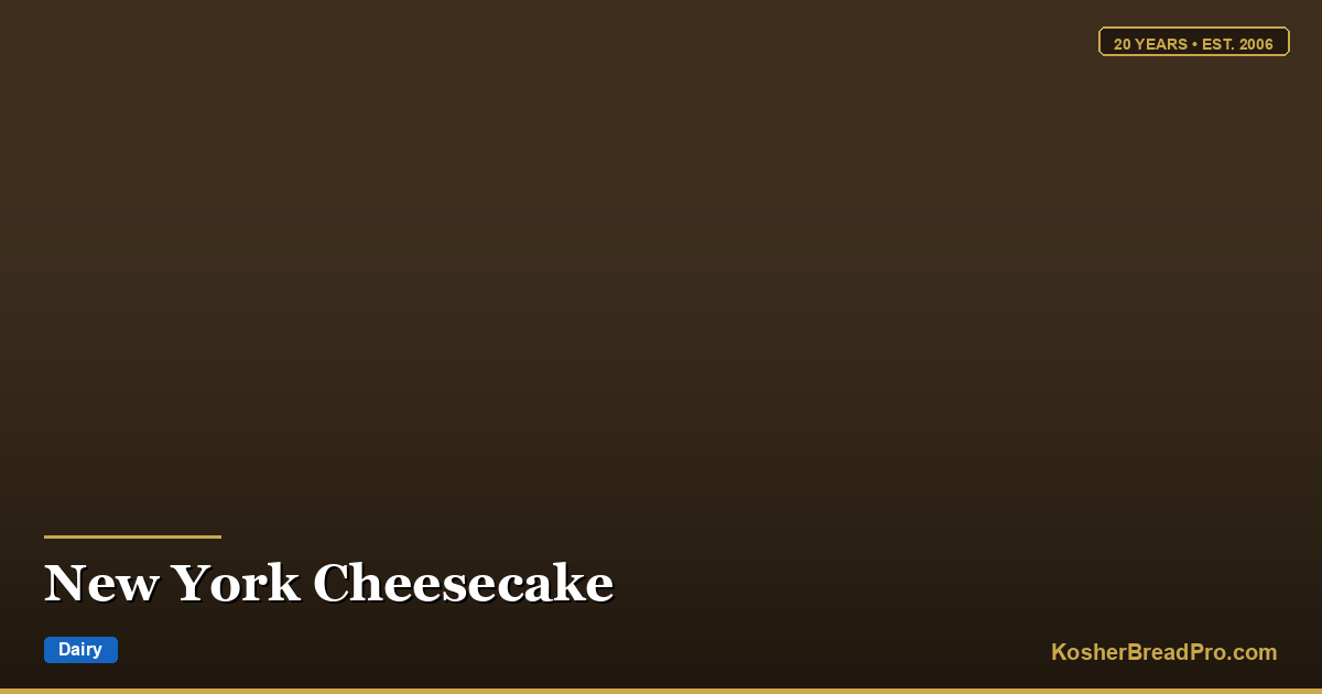 Cheesecake new-yorkais (kasher pour Shavouot)