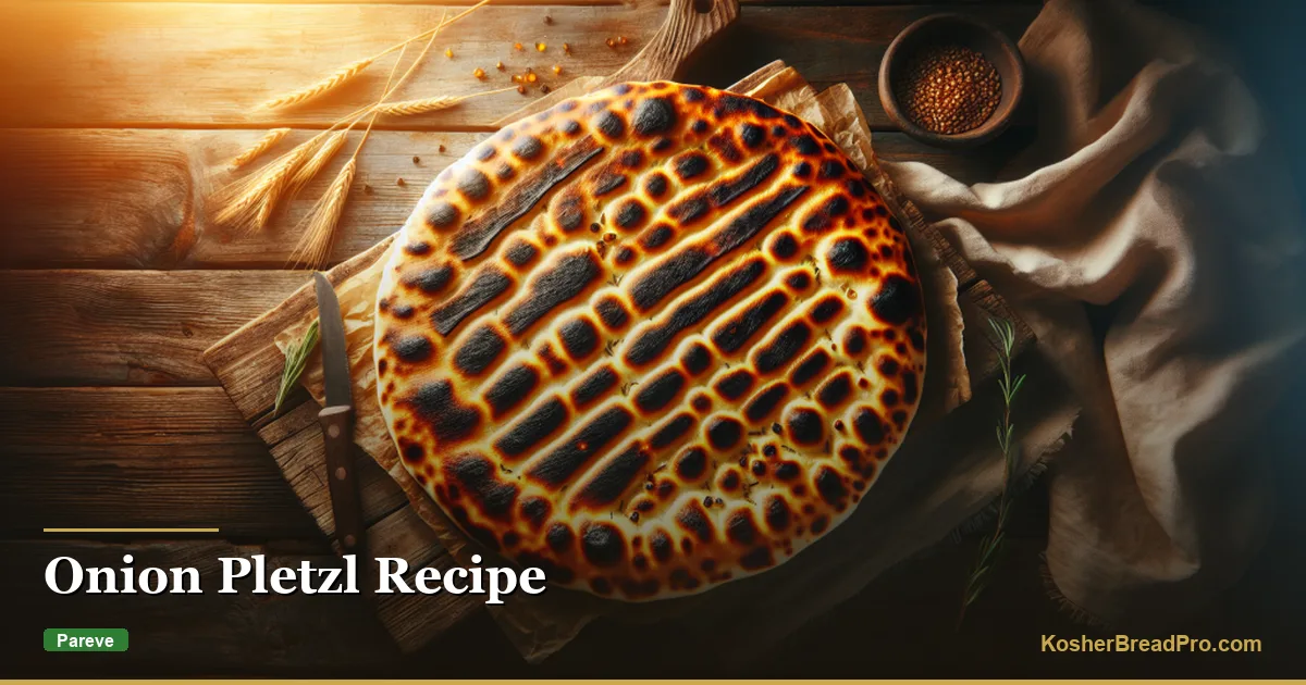 Receta de Pletzl de Cebolla — Pan plano judío clásico con cebolla