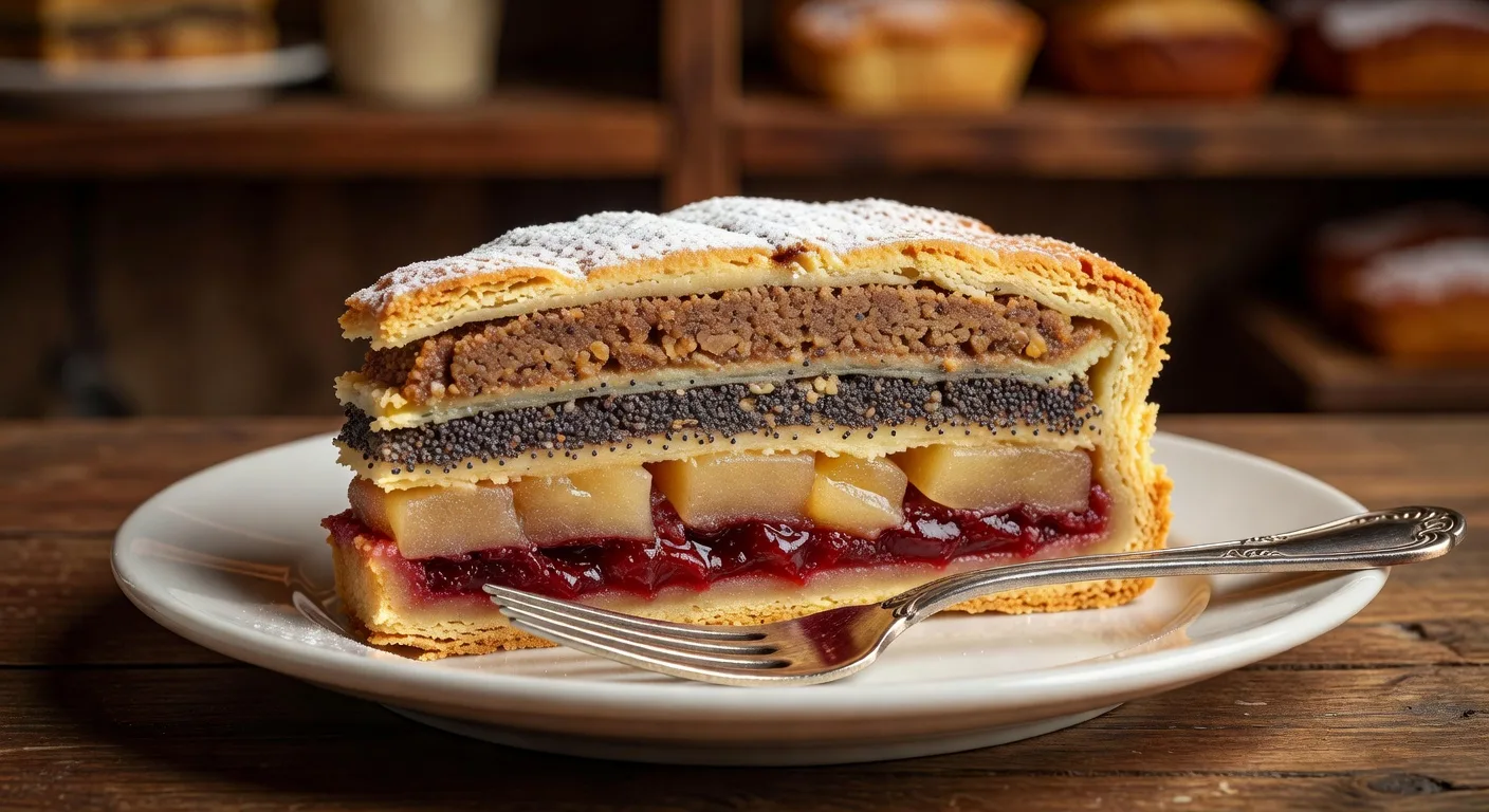Receta de Flodni Húngaro — Pastel Judío Kosher por Capas