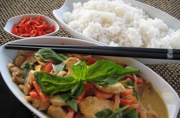 Thai Basil Chicken With Green Curry