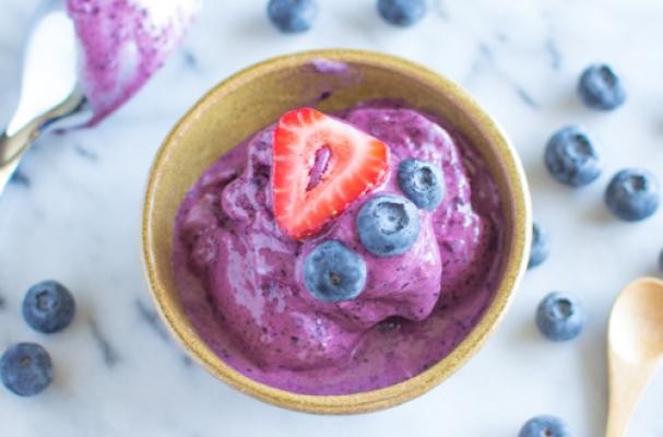 Four-Ingredient Blueberry Frozen Yogurt