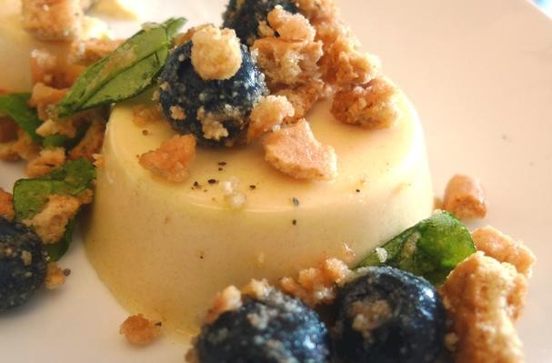 Honey Panna Cotta With Blueberries and Graham Crackers