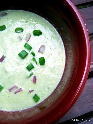 Chilled Cucumber Avocado Soup with Yogurt and Kefir