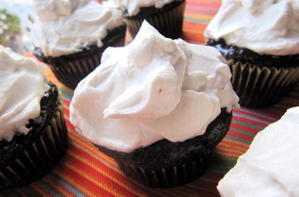 Chocolate Cupcakes with Vanilla Whipped Cream Frosting