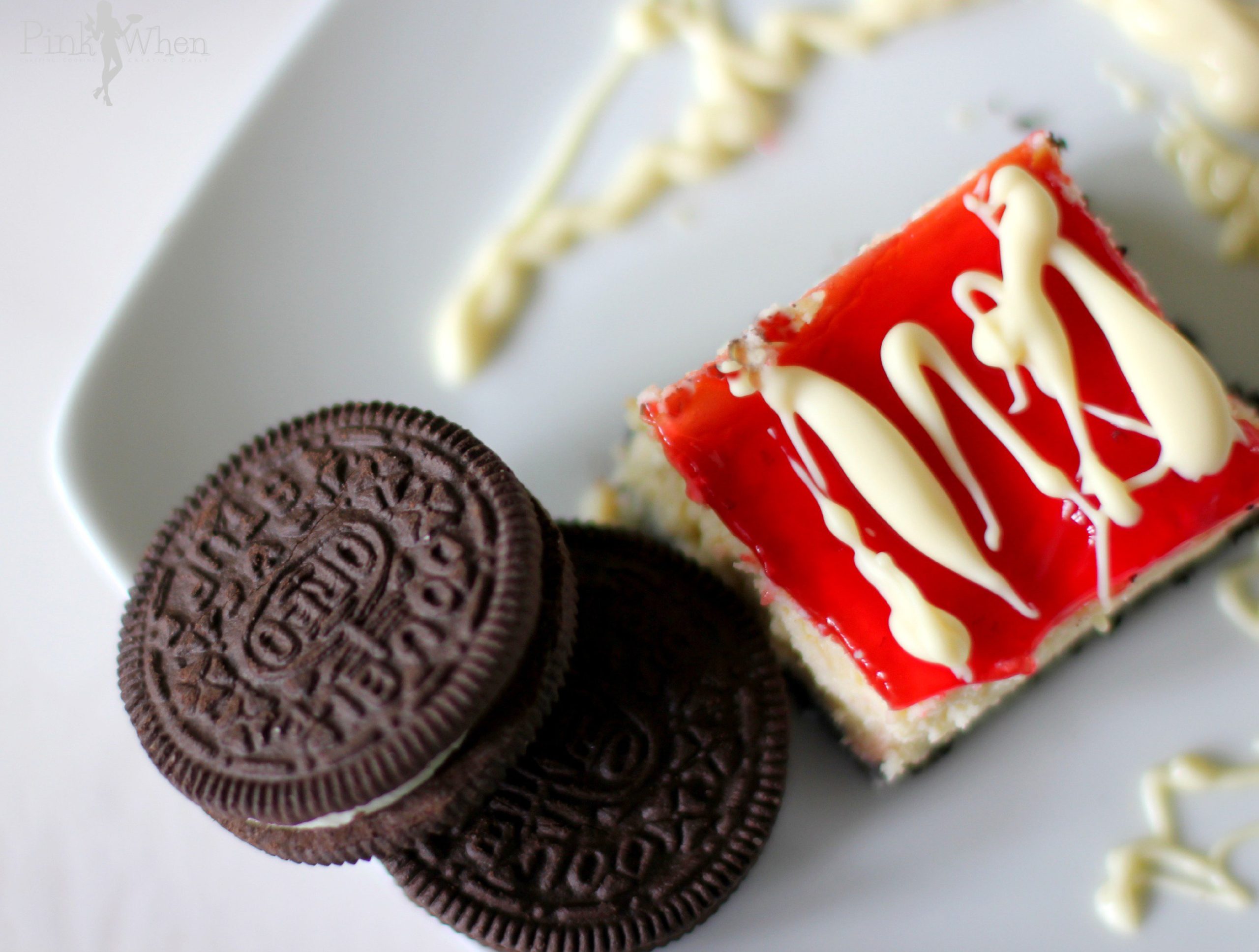 Oreo Cheesecake Chocolate Covered Strawberry Bars