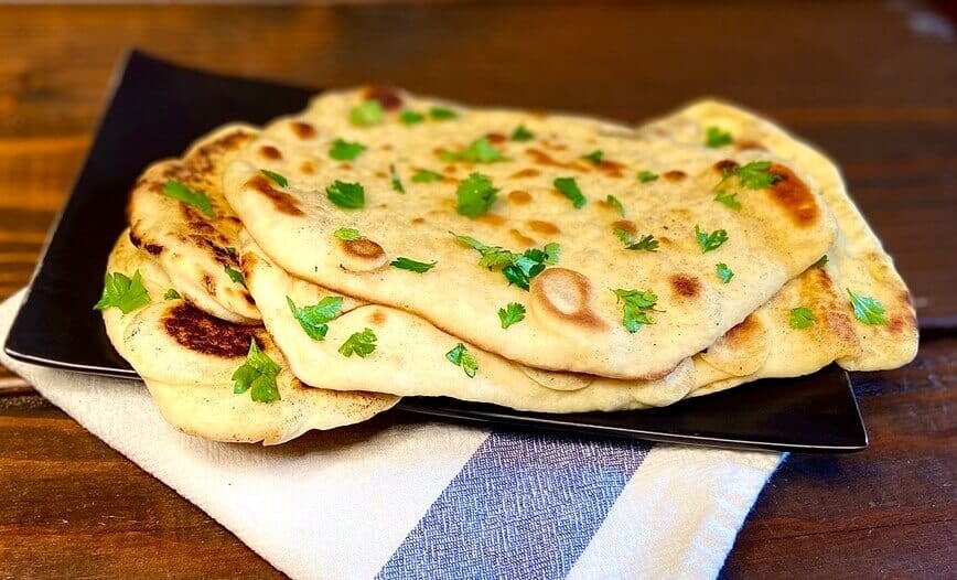 Easy Naan Bread with Garlic Butter