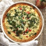 Vegetable Quiche Made With Fresh Tomatoes, Spinach, Basil and Goat Cheese