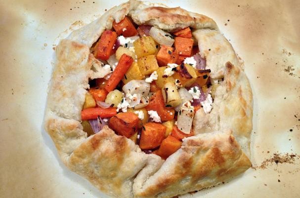 Roasted Root Vegetable Galette with Chèvre and Thyme