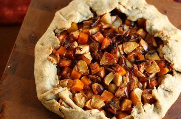 Roasted Apple and Butternut Galette With Mustard-Maple Glaze