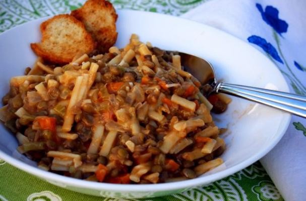 Lentil Soup with Veggies and Pasta