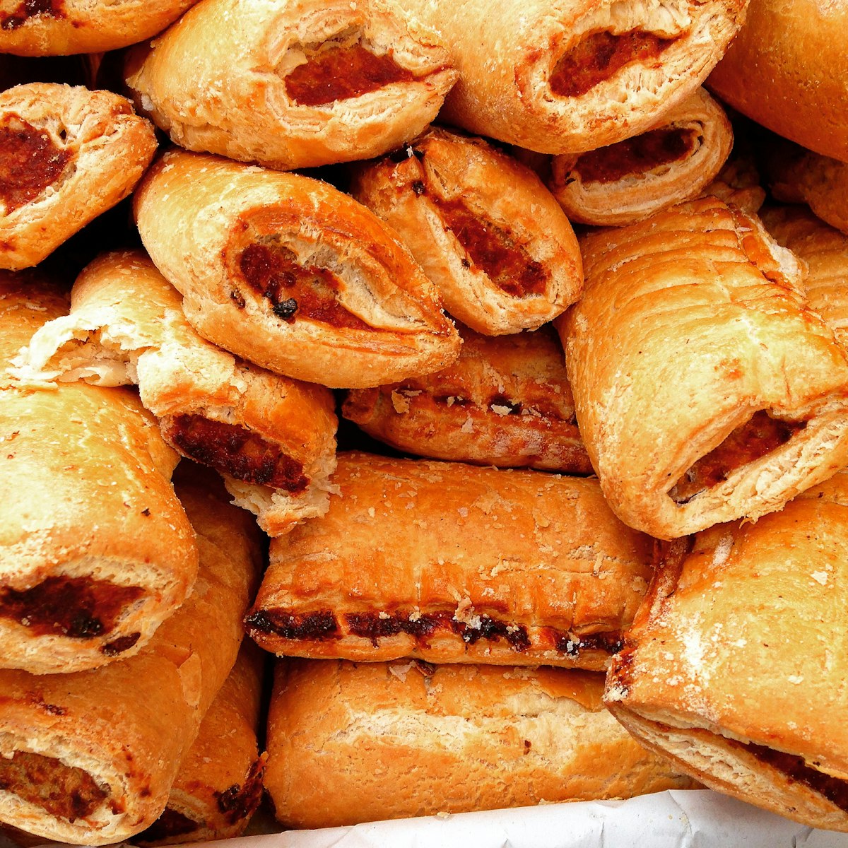 Flaky rugelach pastries with cinnamon filling