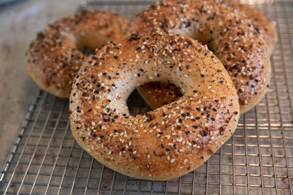 Sufganiyot jelly donuts with powdered sugar for Hanukkah