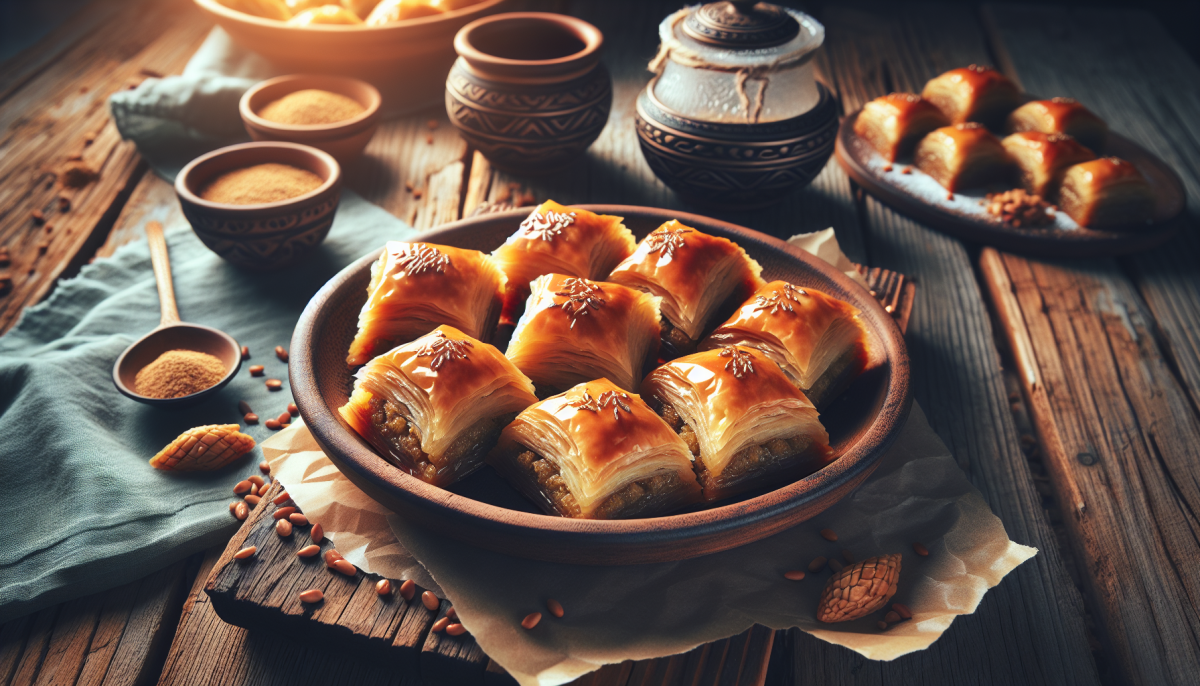Layered baklava with crispy phyllo and nut filling