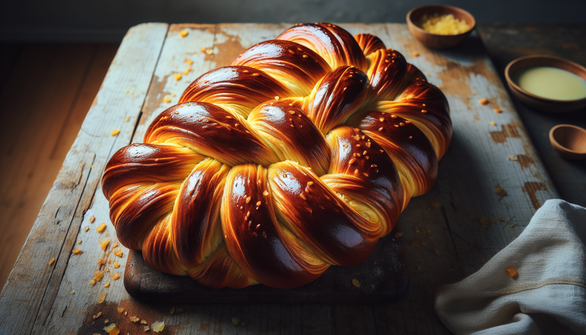 Crunchy golden challah croutons for salads and soups