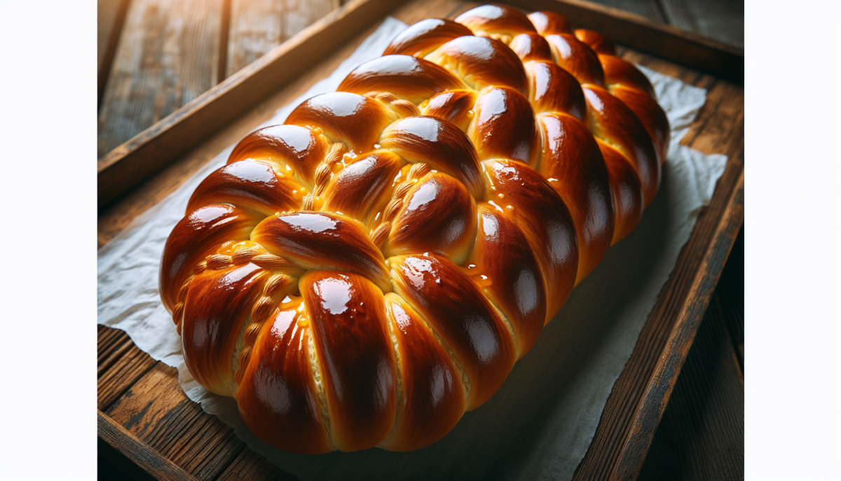 Gluten-free challah bread with braided shape