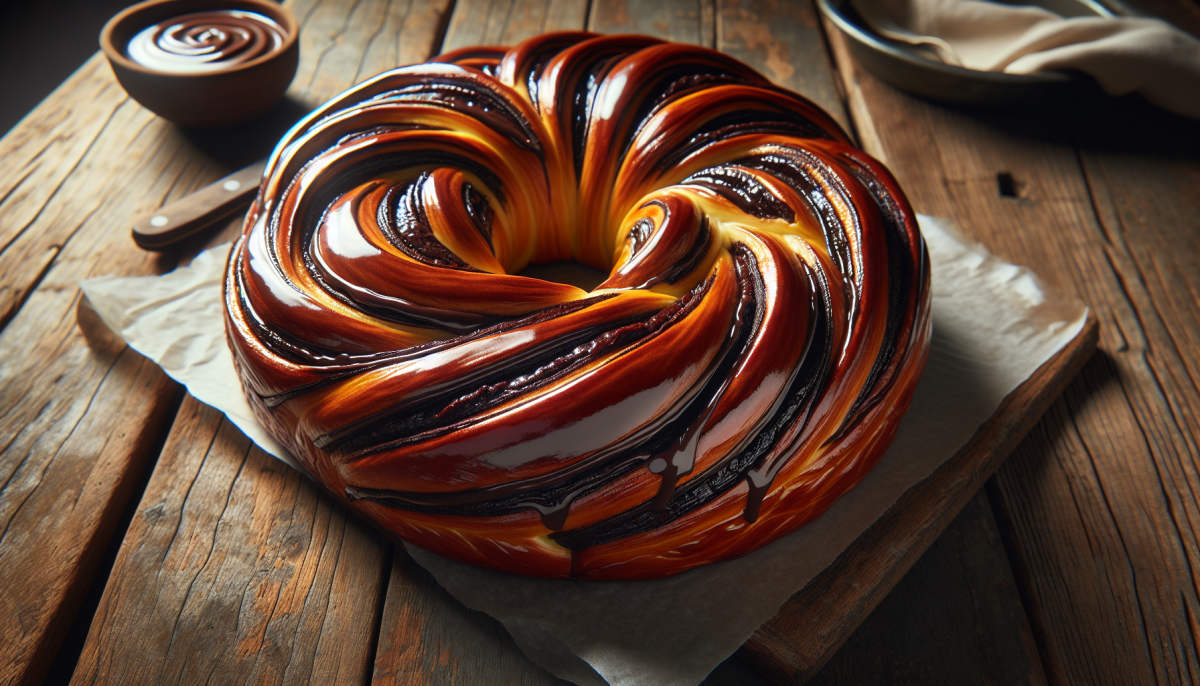 Halvah-filled babka with tahini swirl layers