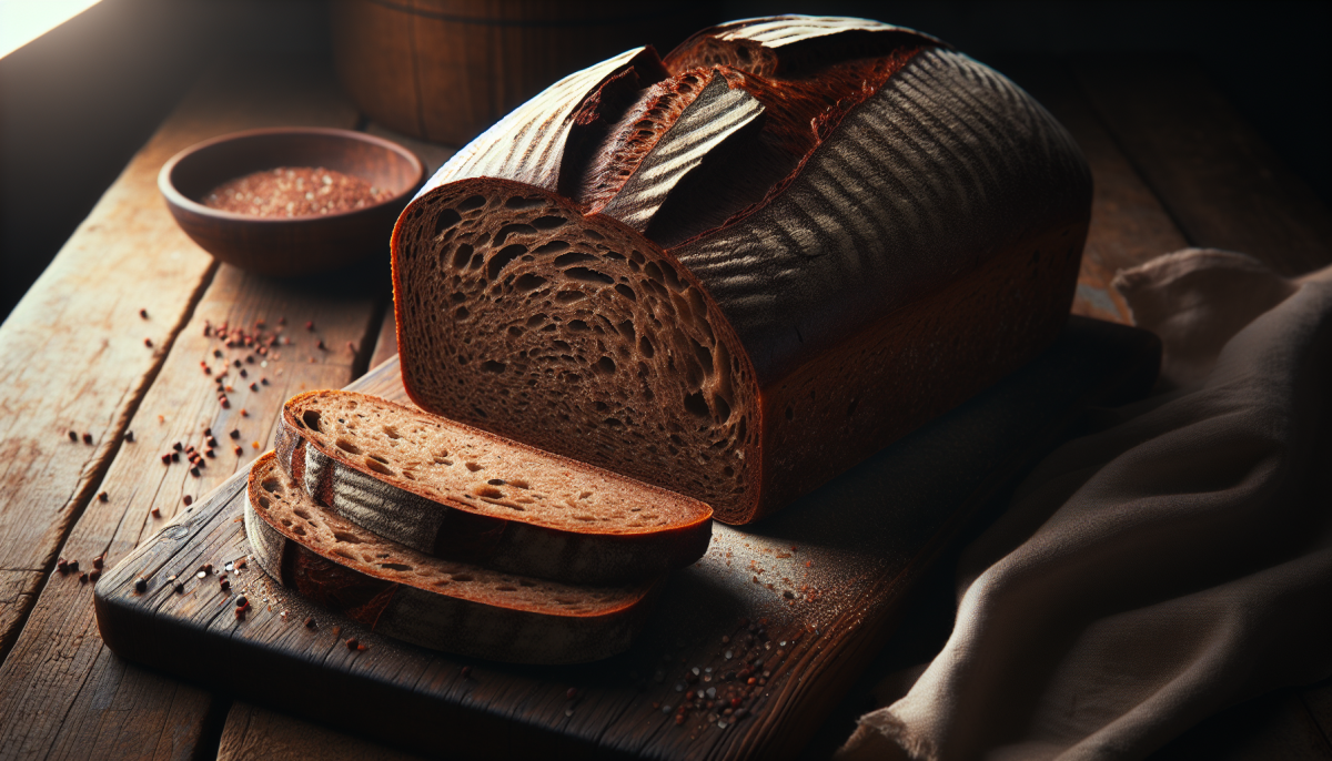 Classic Jewish rye bread with caraway seeds