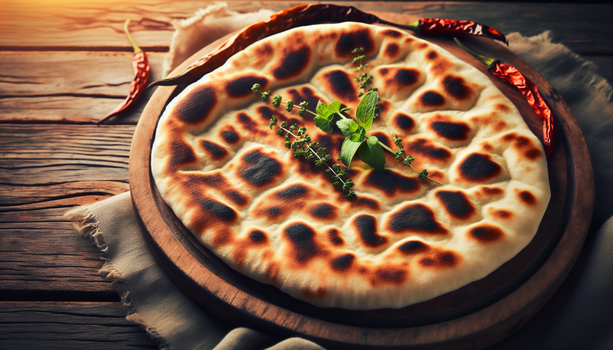 Soft, pillowy laffa flatbread fresh from the oven