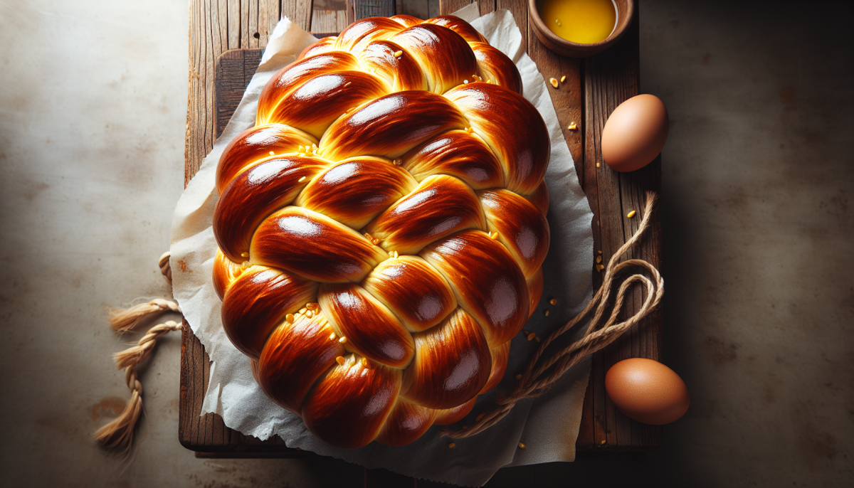 Two-toned marble challah with swirled dough