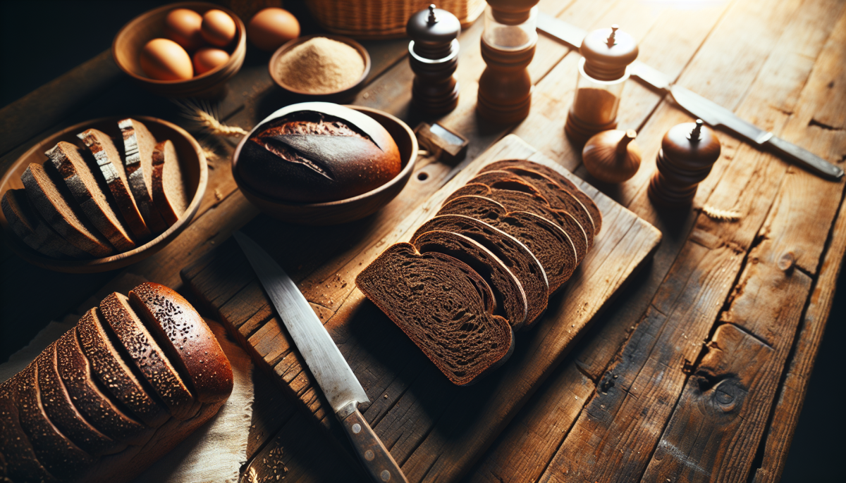 Sliced marble rye bread with dark and light swirl