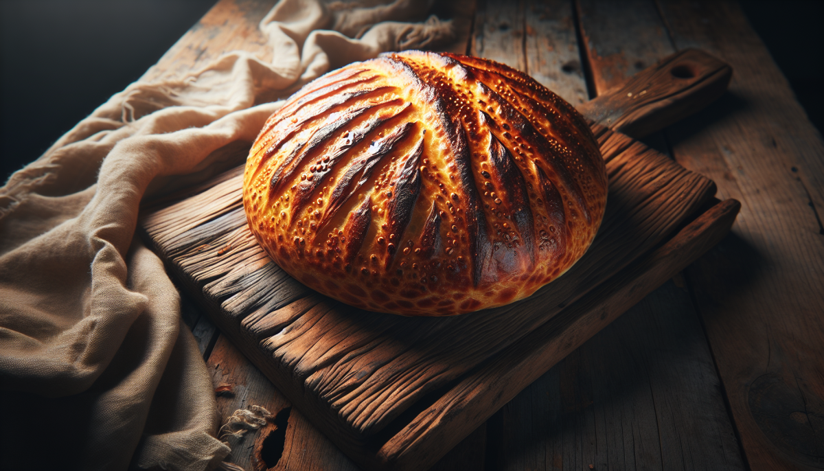 Round Moroccan khobz bread with semolina crust