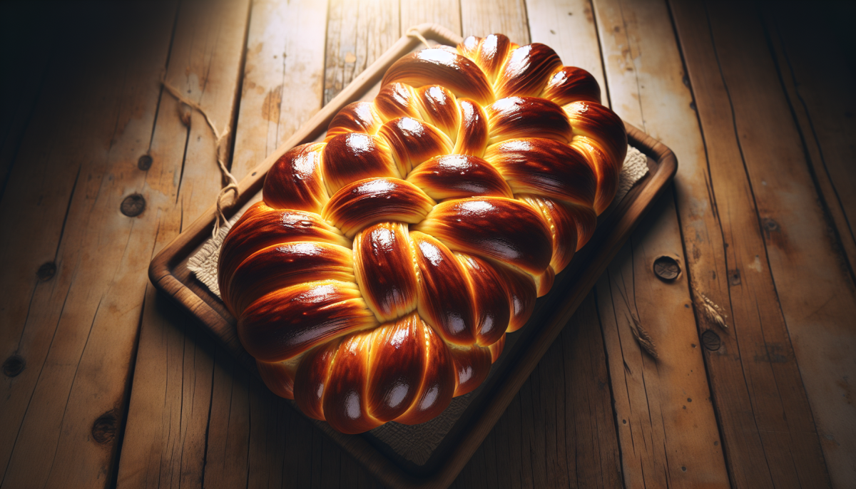 Savory onion-topped challah bread