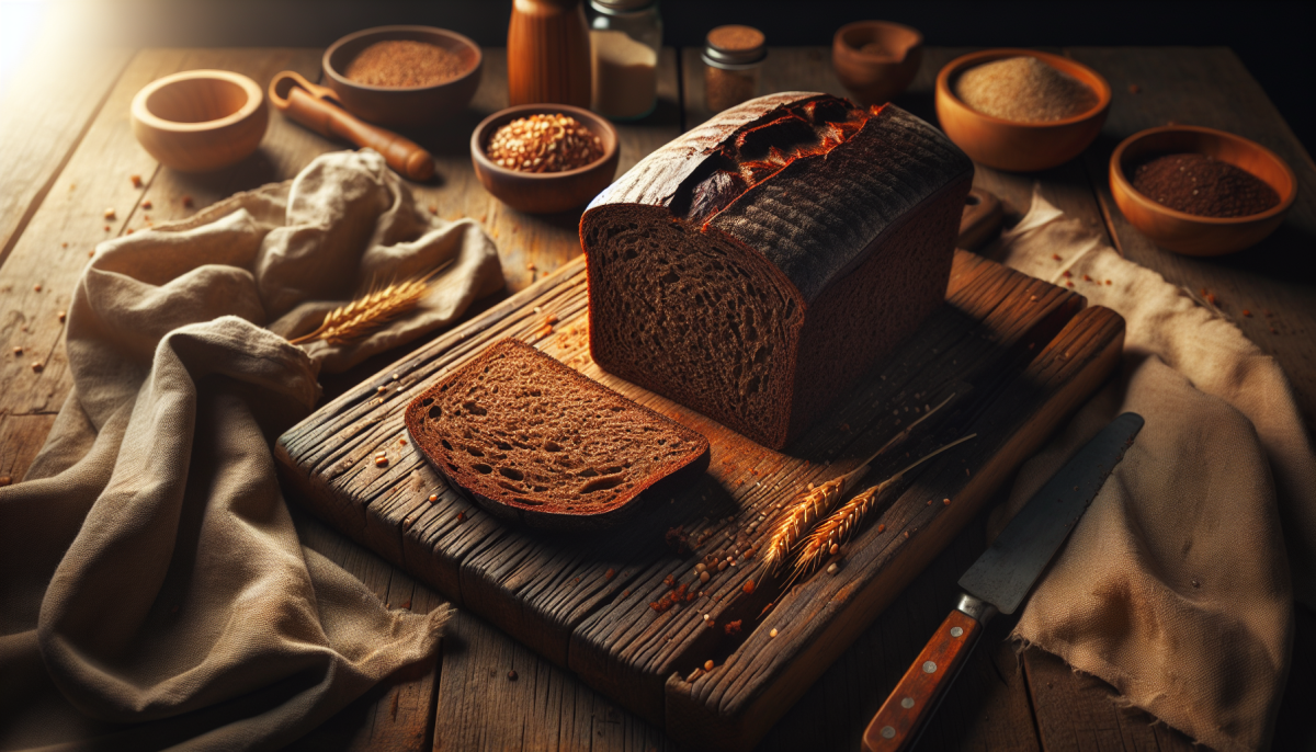 Savory onion rye bread with caramelized topping