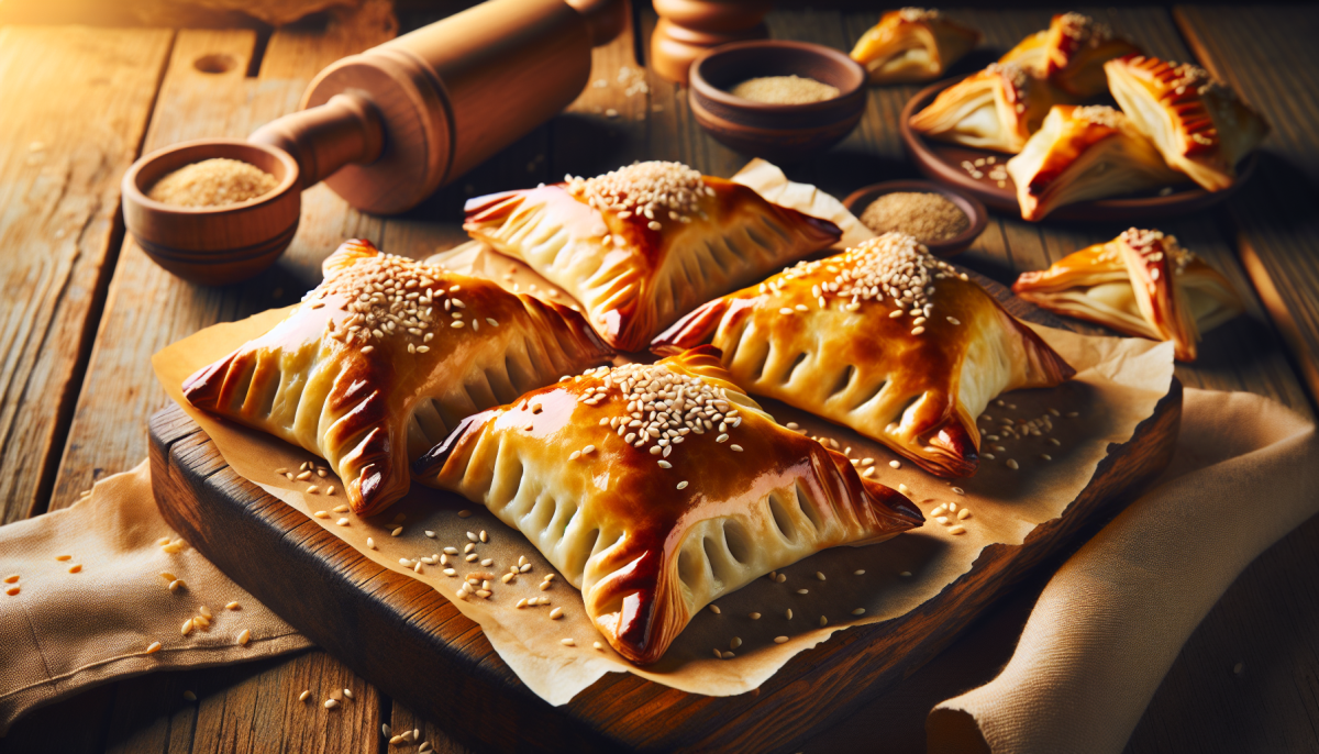 Potato-filled bourekas with flaky golden pastry