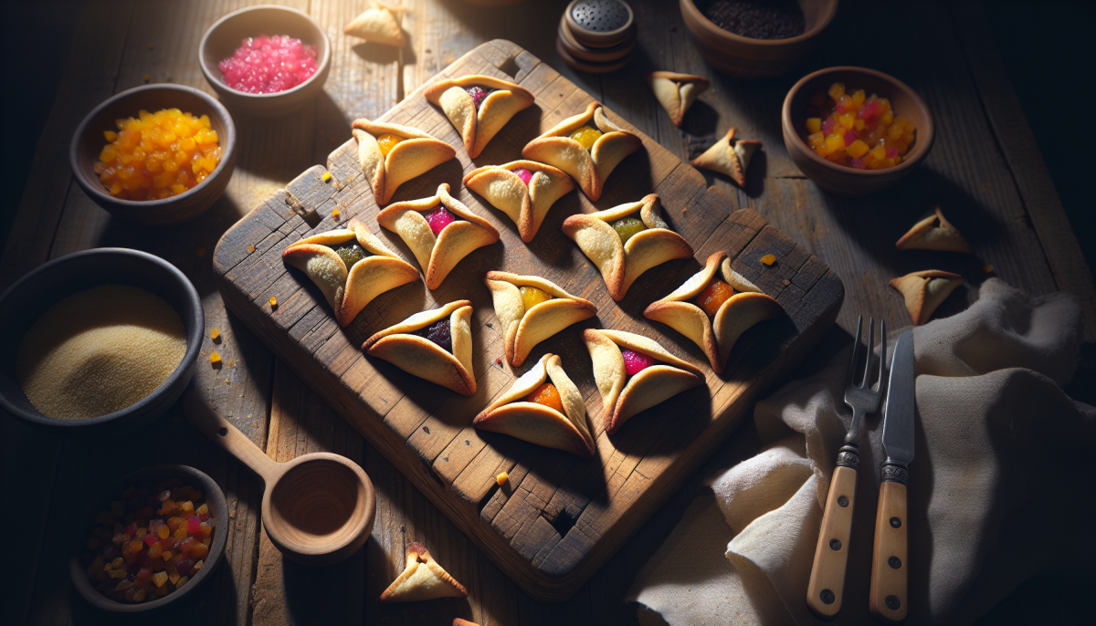 Savory hamantaschen with triangular pinched shape