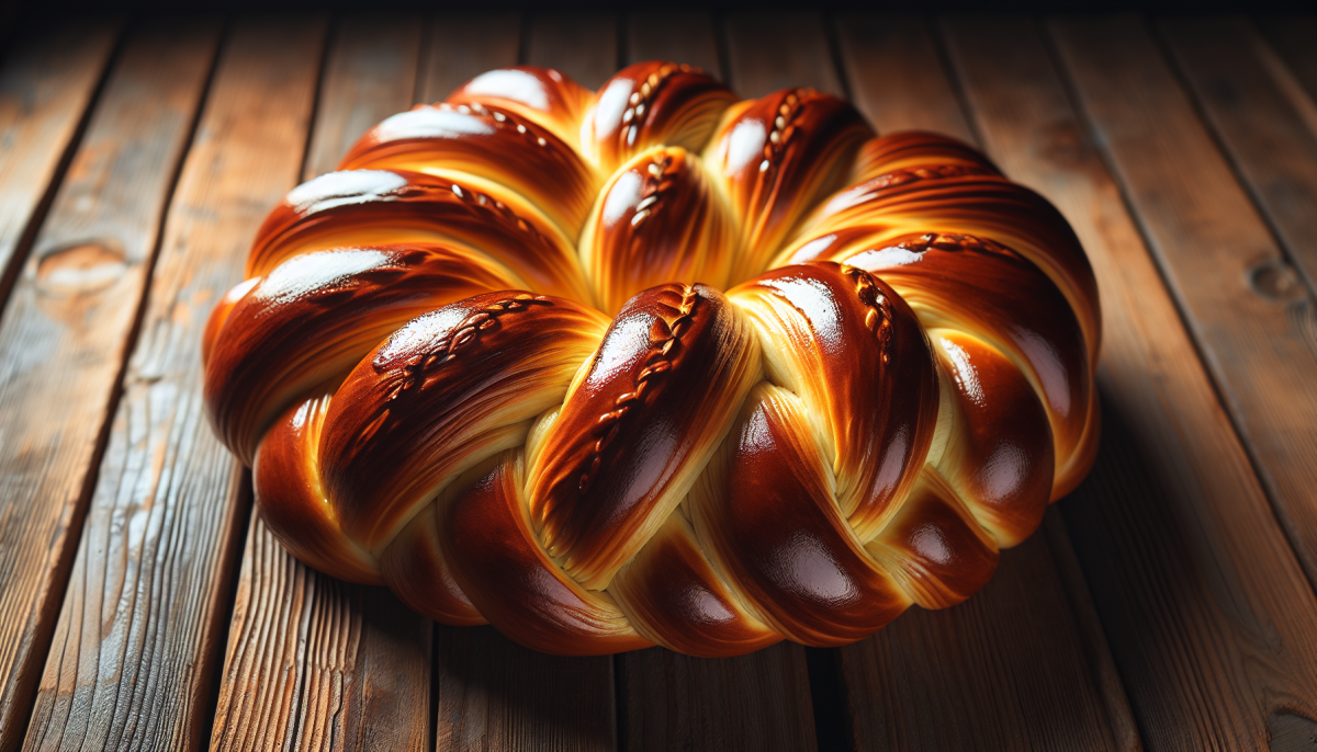 Nutty spelt flour challah with braided top